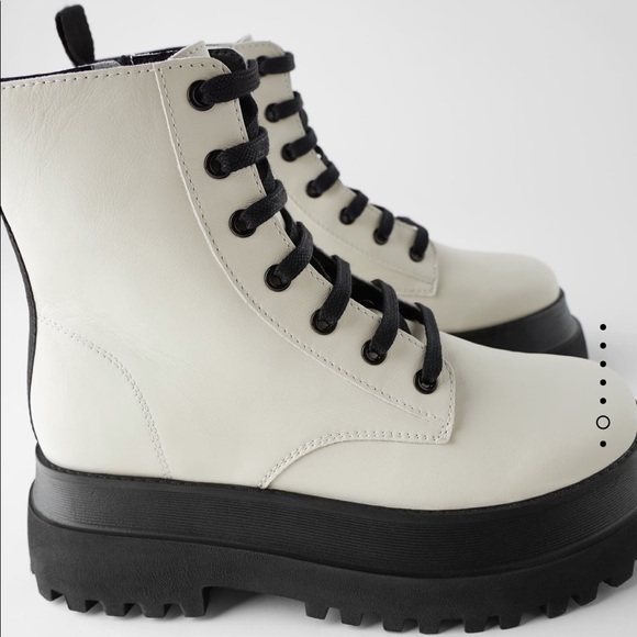 🆂🅾︎🅻🅳 Zara Ankle Leather Boots Treaded Sole - Picture 10 of 11